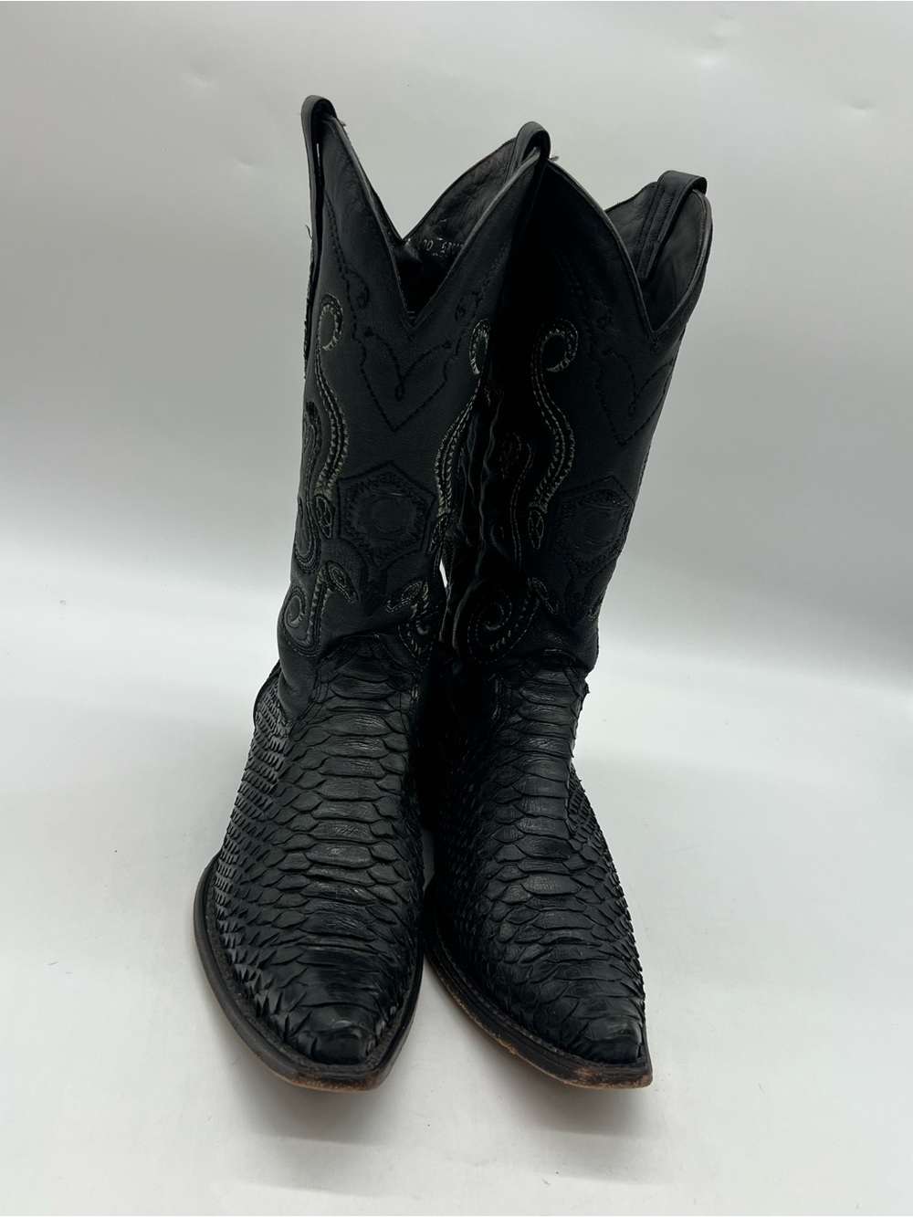 Cuadra Men’s Sz 11 Black Python Leather Handmade Western Cowboy Boots
